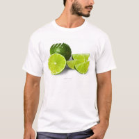 Sliced lime wedge, on white background, cut out