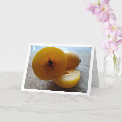 Sliced Loquat Fruit Card