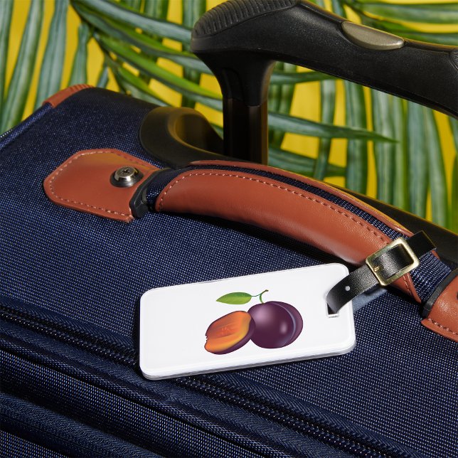 Sliced Open Plum Luggage Tags (Creator Uploaded)