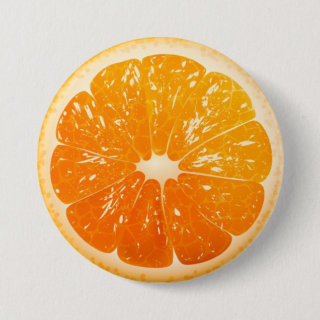 Sliced Orange Pinback Button (Front)