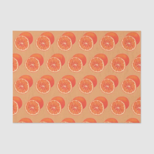 Sliced Orange Whole Oranges Tissue Paper (Front)