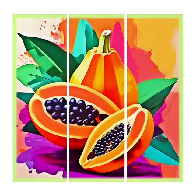 Sliced Papaya Pop Art (Front)
