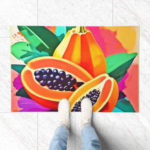 Sliced Papaya Pop Art Doormat
