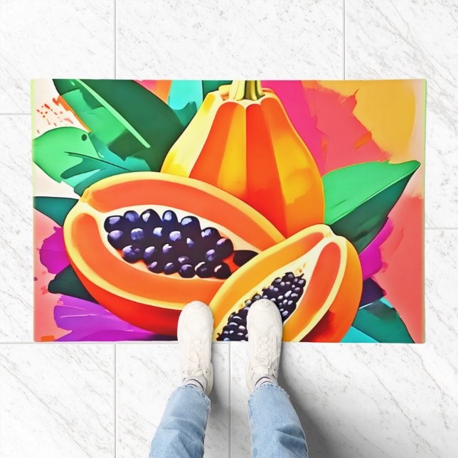 Sliced Papaya Pop Art Doormat (Indoor)