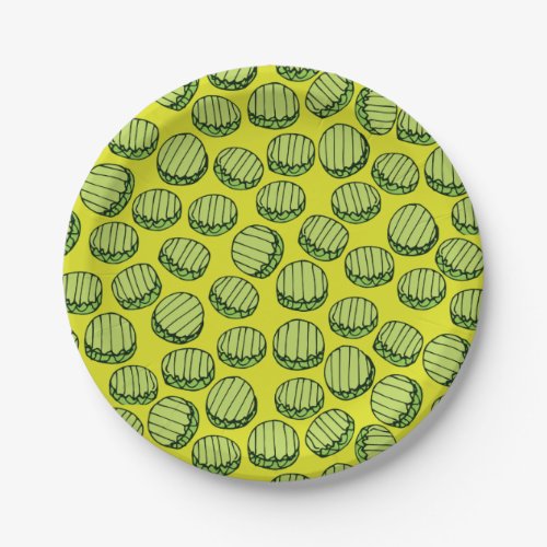 Sliced Pickles Pattern Paper Plates