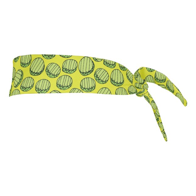 Sliced Pickles Pattern Tie Headband (Rotate 90)