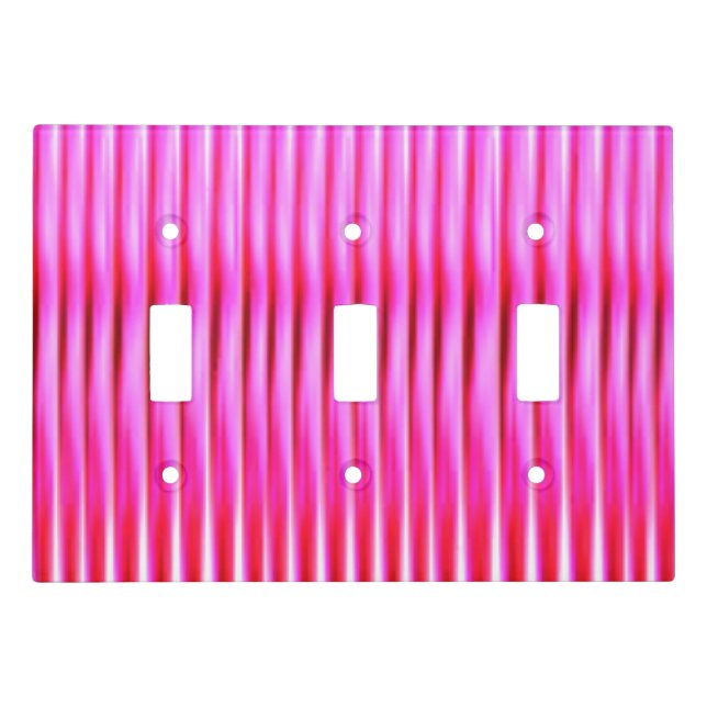 Sliced Pink Triple Toggle Light Switch Cover (Front)