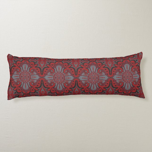 "Sliced pomegranat" organic forms bohemian pattern Body Pillow (Back)