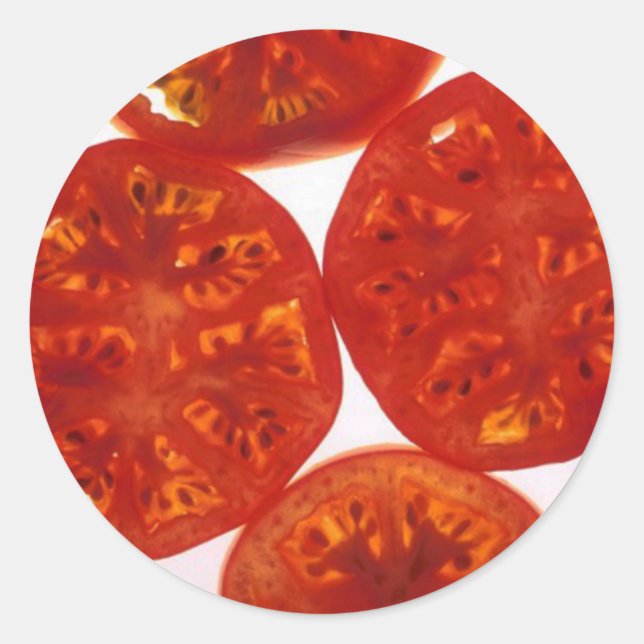 Sliced Tomatoes Classic Round Sticker (Front)