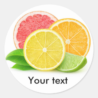 Slices of citrus fruits classic round sticker