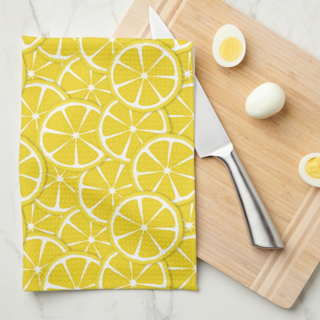 Slices of Lemons, Yellow, Fruit Kitchen Towel (Quarter Fold)