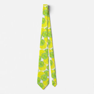 Slices of Lime and Lemon Fruit Neck Tie
