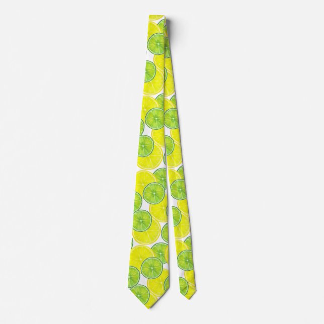 Slices of Lime and Lemon Fruit  Neck Tie (Front)