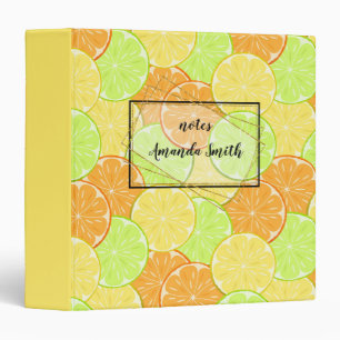 Slices of orange, lemon, lime personalized 3 ring binder