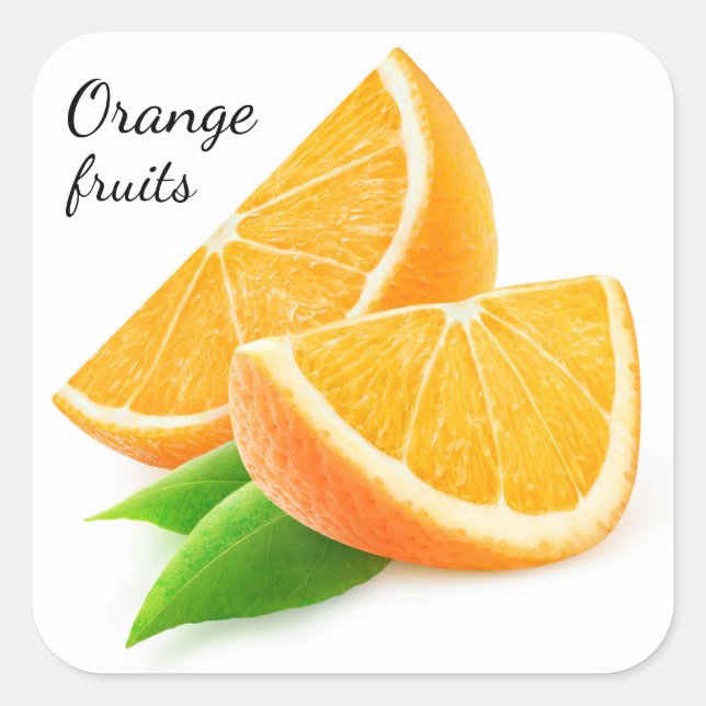 Slices of orange square sticker (Front)