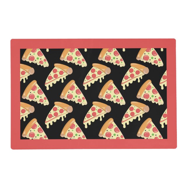 Slices of Pepperoni Pizza Laminated Paper Placemat (Front)