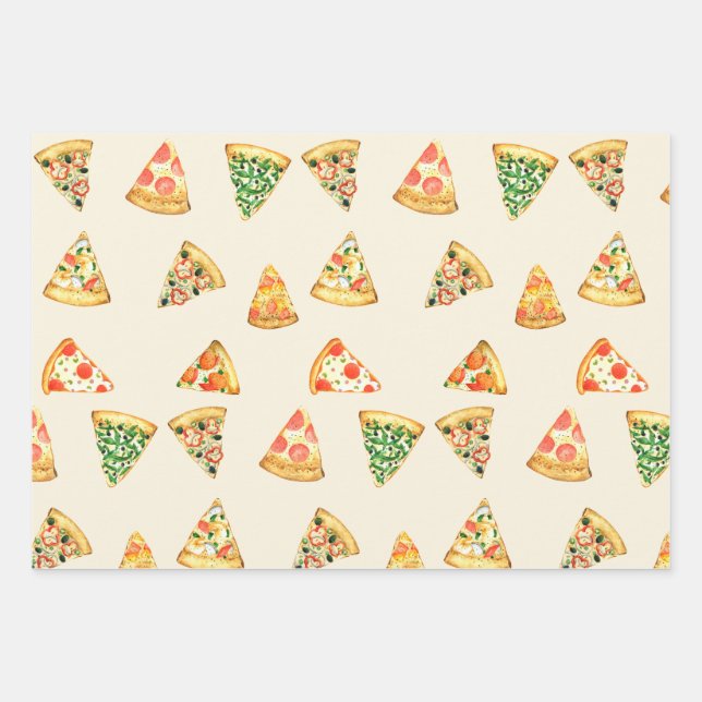 Slices of Pizza for Pizza Lovers Wrapping Paper Sheets (Front)