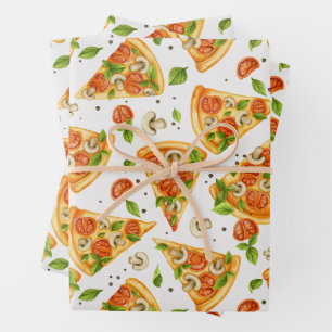 Slices of Vegan Pizza for Pizza Lovers Wrapping Paper Sheets