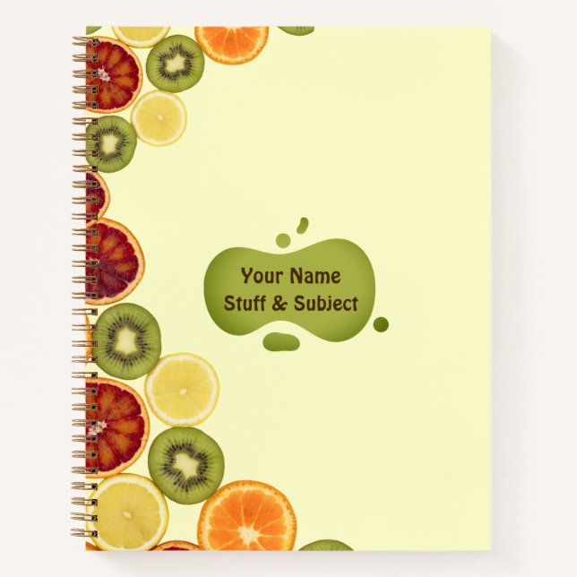 Slices various fresh fruits Notebook (Front)