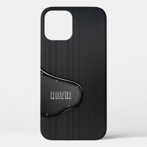 Slick Black Metallic Texture iPhone 12 Case