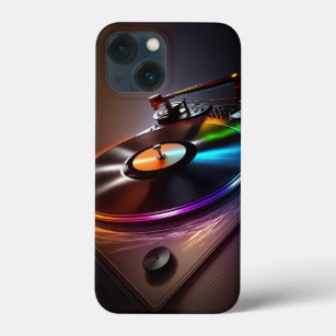 Slick DJ Turntable spinning vinyl records iPhone 13 Mini Case