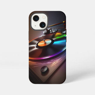 Slick DJ Turntable spinning vinyl records iPhone 13 Mini Case