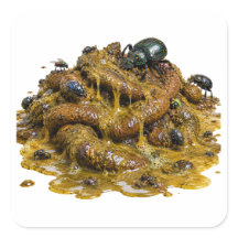 Slick dung beetle feeding frenzy