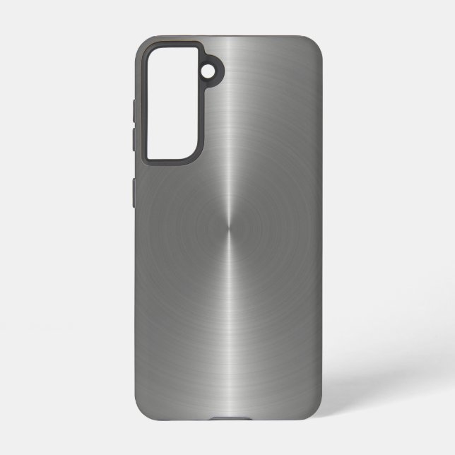 Slick Faux Metallic Silver Stainless Steel Look Samsung Galaxy Case (Back)