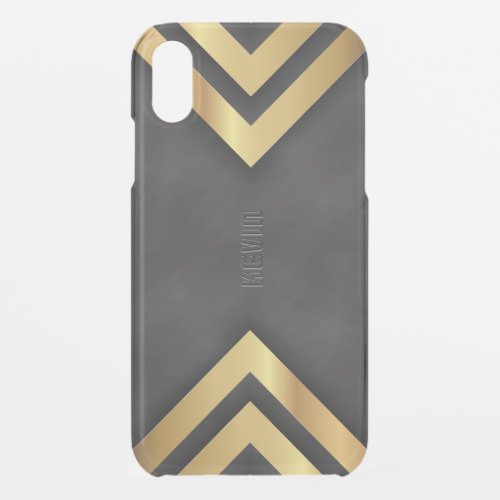 Slick gold  black triangles modern design iPhone XR case