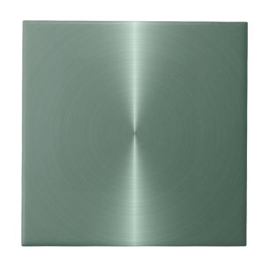 Slick Metallic Pastel Green Stainless Steel Look Ceramic Tile