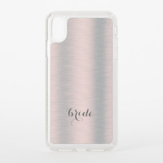 Slick metallic silver-gray brushed aluminum speck iPhone XS max case