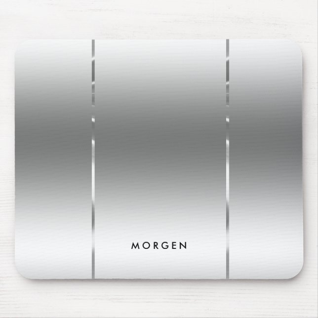Slick modern shiny silver-gray background mouse pad (Front)