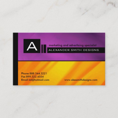 Slick Monogram Business Card