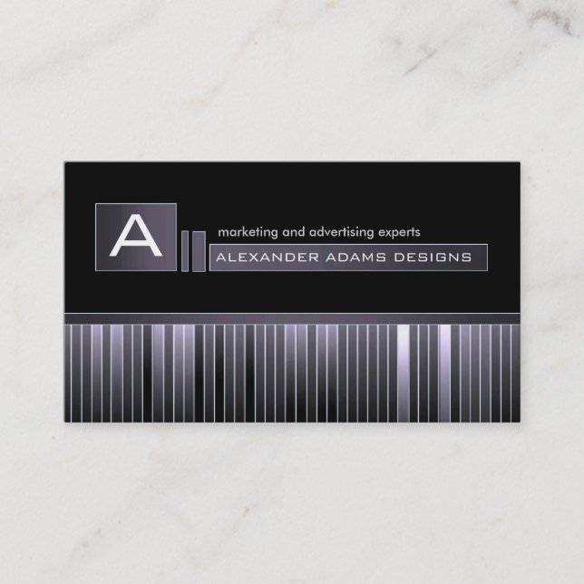 Slick Monogram Business Card (Front)