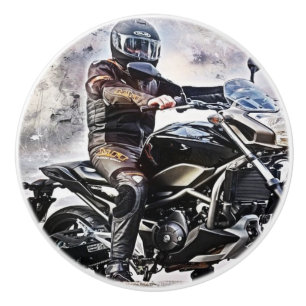 Slick Motorcycle Dirt Bike Biker Ceramic Knob