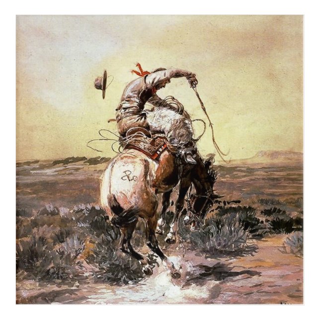 “Slick Rider” Western Art by Charles M Russell (Front)