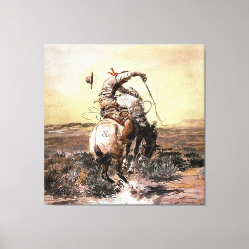 Slick Rider Western Art by Charles M Russell Canvas Print