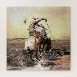 “Slick Rider” Western Art by Charles M Russell Jigsaw Puzzle