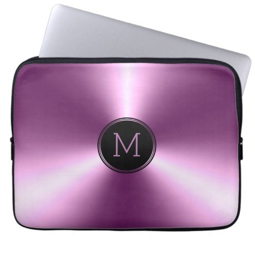 Slick Shiny Metallic Purple Stainless Steel Laptop Sleeve