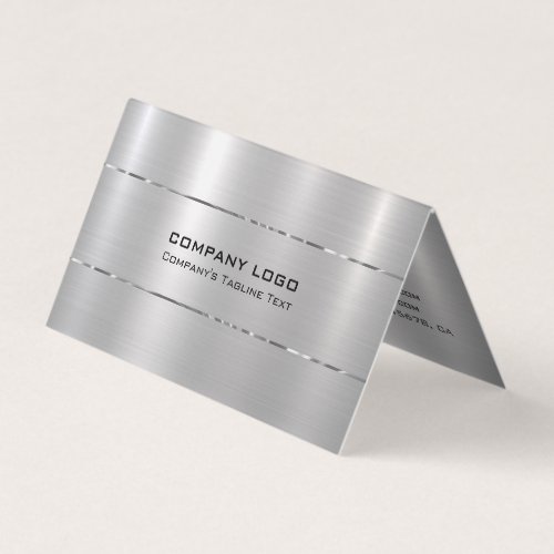 Slick silver background business card