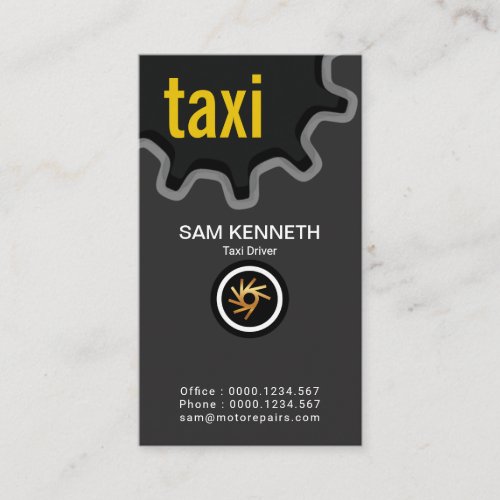 Slick Snazzy Taxi Car Tire Rim Taxi Service Business Card