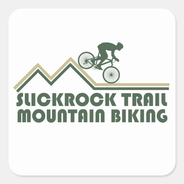 slickrock mtb mountain biking square sticker (Front)