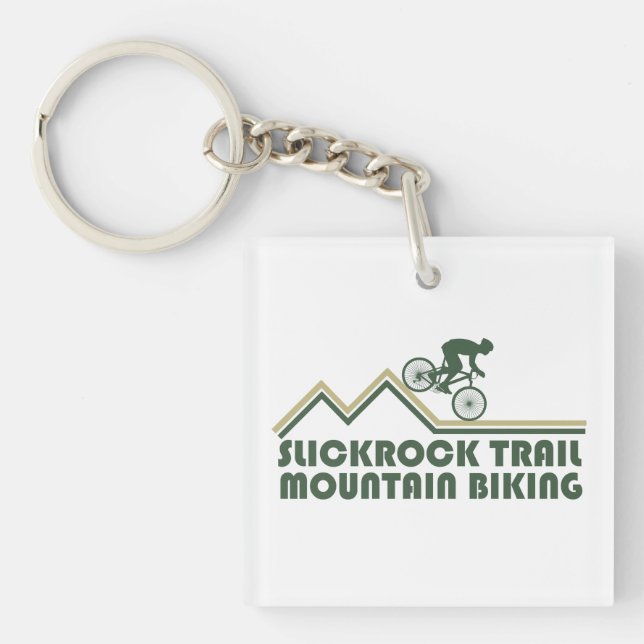 slickrock trails mtb mountain biking keychain (Front)