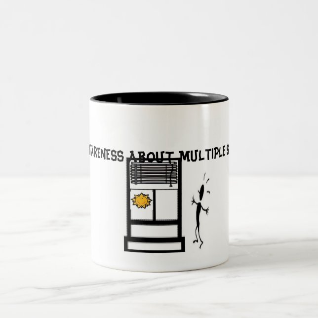 Slide1, RAISE AWARENESS ABOUT MULTIPLE SCLEROSIS Two-Tone Coffee Mug (Center)