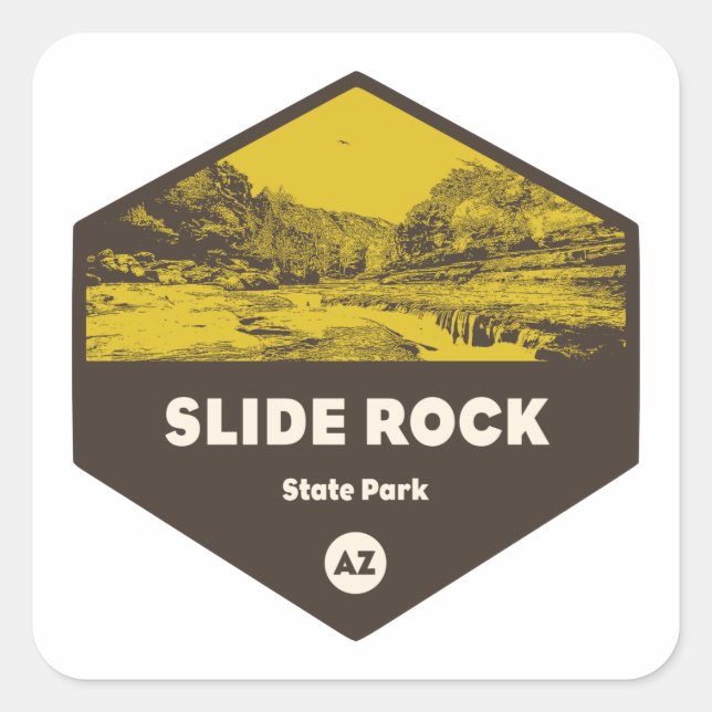 Slide Rock State Park Arizona Square Sticker (Front)