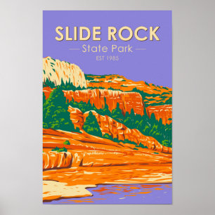 Slide Rock State Park Arizona Vintage  Poster