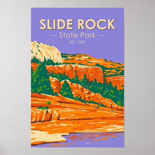 Slide Rock State Park Arizona Vintage  Poster