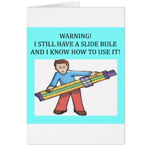 slide rule math humor cards (Front)