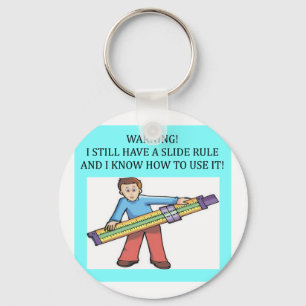 slide rule math humor keychain