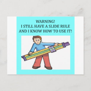 slide rule math humor postcard